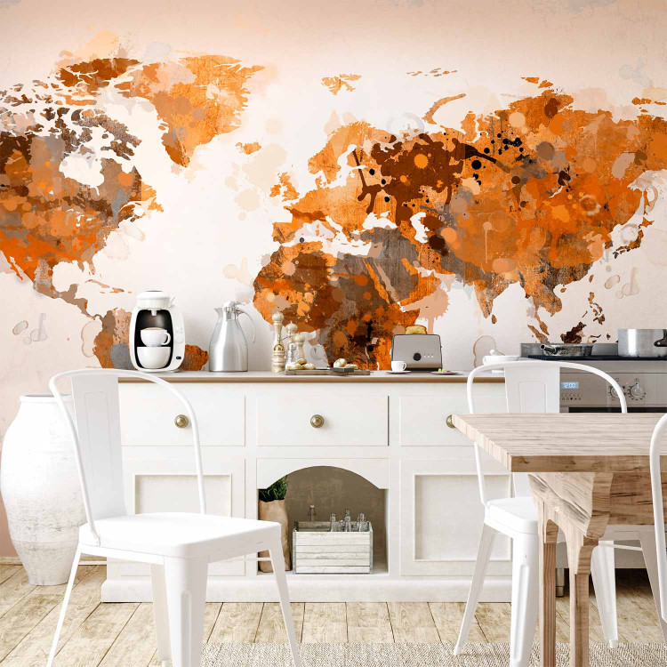 Wall Mural World in brown shades 60057 additionalImage 6