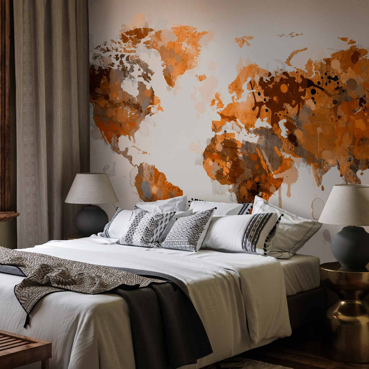 Wall Mural World in brown shades 60057 additionalImage 2