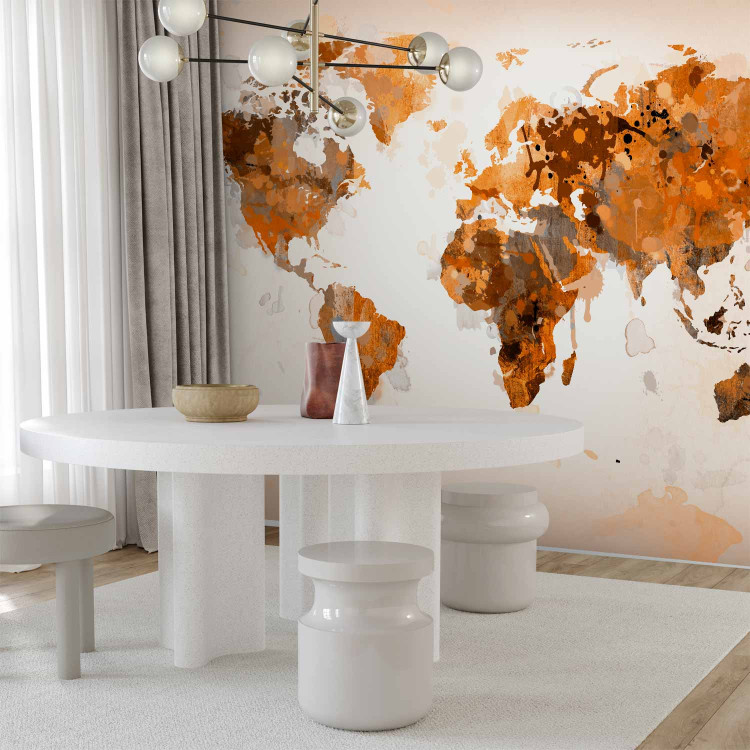 Wall Mural World in brown shades 60057 additionalImage 4