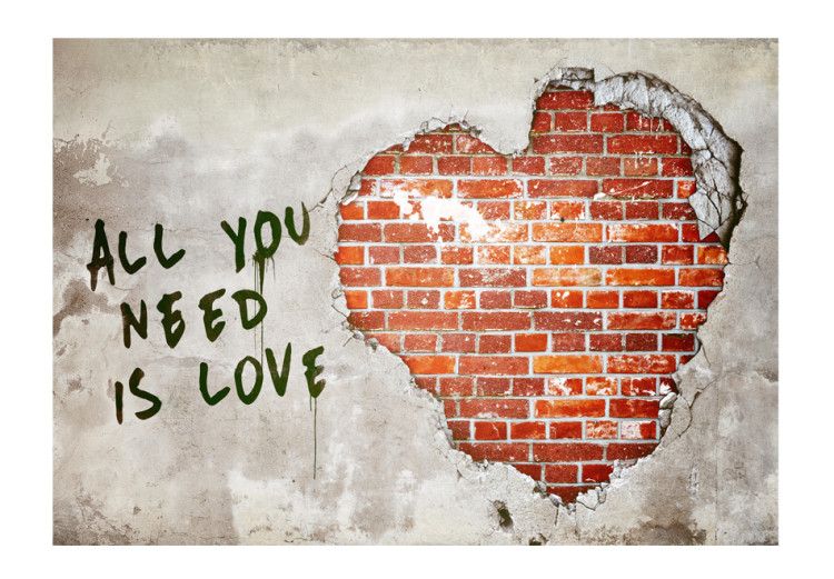 Photo Wallpaper Love is all you need - Artistic Mural with Text and Love Motif 60757 additionalImage 1