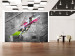 Wall Mural Goal Shooting - Abstraction with a soccer player on a gray background for a teenager 61157