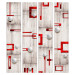 Wallpaper Concrete, red frames and white knobs 89657 additionalThumb 1
