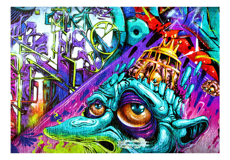 Photo Wallpaper Street art purple - colourful graffiti with abstract motifs 92257 additionalImage 1