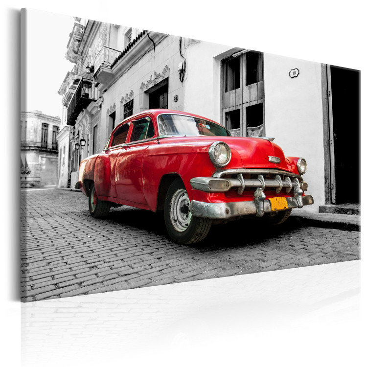 Canvas Print Cuban Classic Car (Red) 93957 additionalImage 2