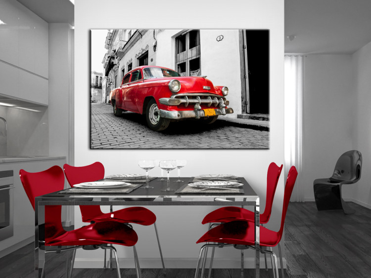 Canvas Print Cuban Classic Car (Red) 93957 additionalImage 3