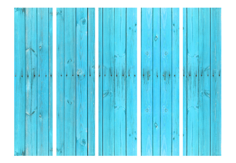 Room Divider Screen Blue Planks II - texture with light blue wooden planks 95257 additionalImage 3