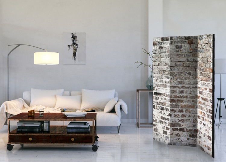 Folding Screen Old Walls - brick texture wall with a touch of urban architecture 95457 additionalImage 2