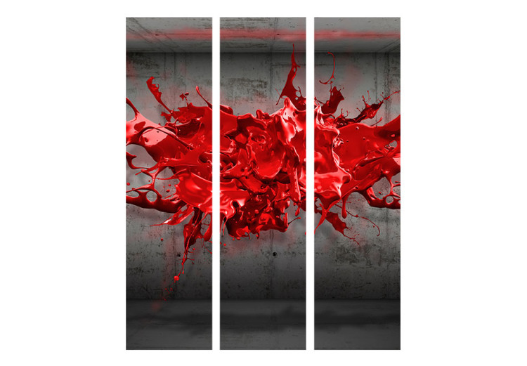 Room Divider Screen Red Blotch - red abstraction in the form of illusion on a concrete background 95657 additionalImage 3