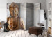 Folding Screen Buddha II - Buddha in wooden texture on gray background in Zen motif 97357 additionalThumb 4