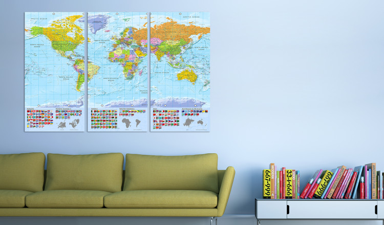 Decorative Pinboard World: Colourful Map II [Cork Map] 98057 additionalImage 3