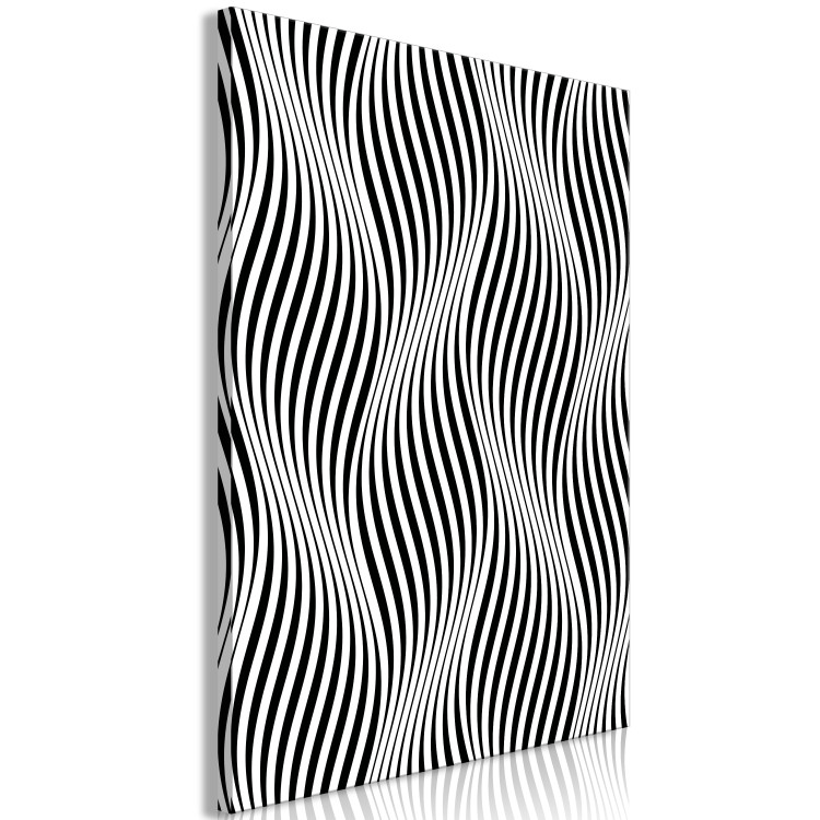 Canvas Psychedelic Waves (1-part) - Abstraction in Black and White Background 115067 additionalImage 2
