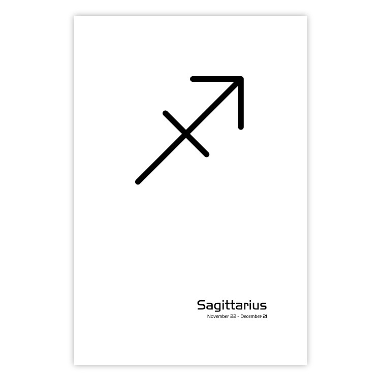 Poster Sagittarius - simple black and white composition with zodiac sign and text 117067 additionalImage 18