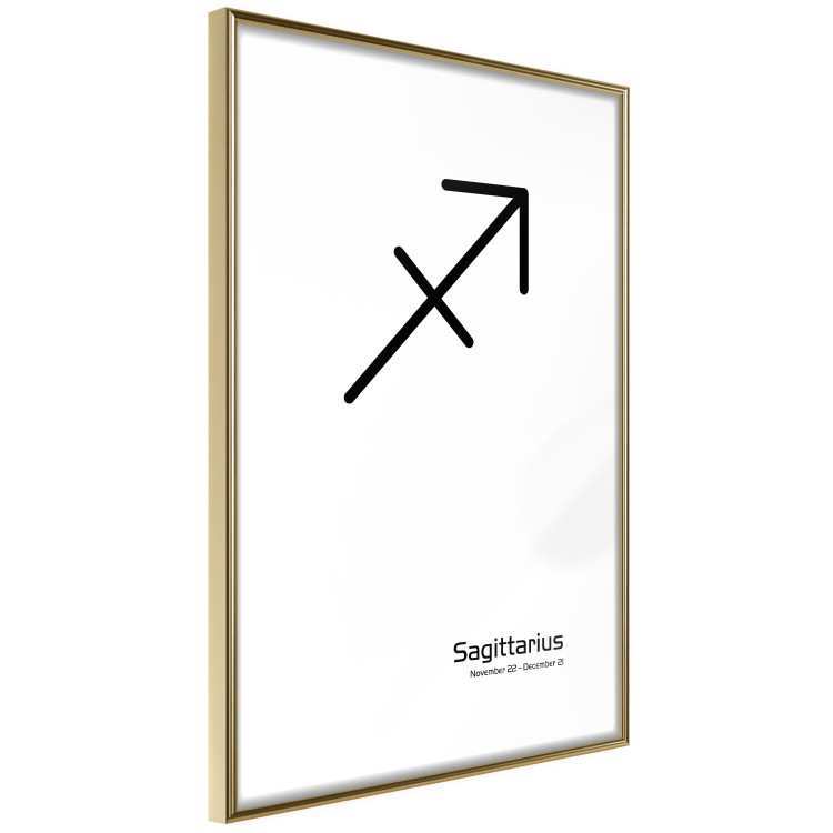 Poster Sagittarius - simple black and white composition with zodiac sign and text 117067 additionalImage 6