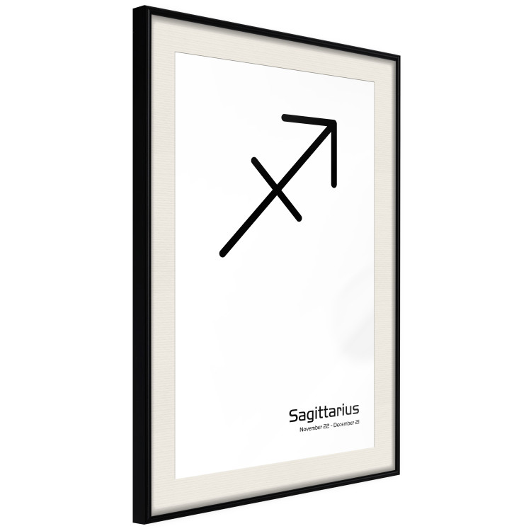 Poster Sagittarius - simple black and white composition with zodiac sign and text 117067 additionalImage 3