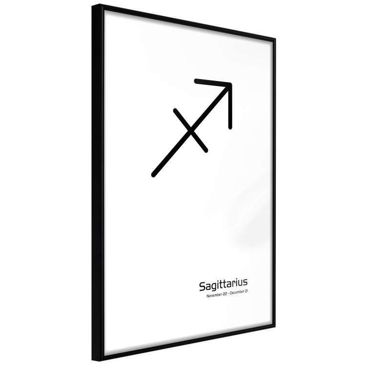 Poster Sagittarius - simple black and white composition with zodiac sign and text 117067 additionalImage 11
