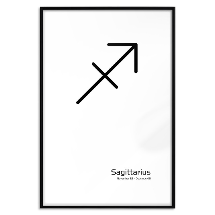 Poster Sagittarius - simple black and white composition with zodiac sign and text 117067 additionalImage 26