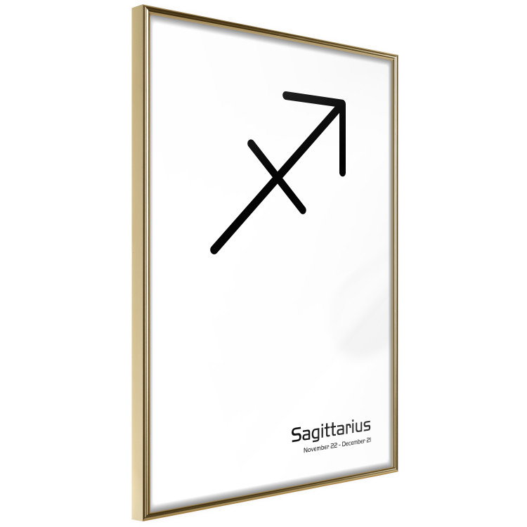 Poster Sagittarius - simple black and white composition with zodiac sign and text 117067 additionalImage 14