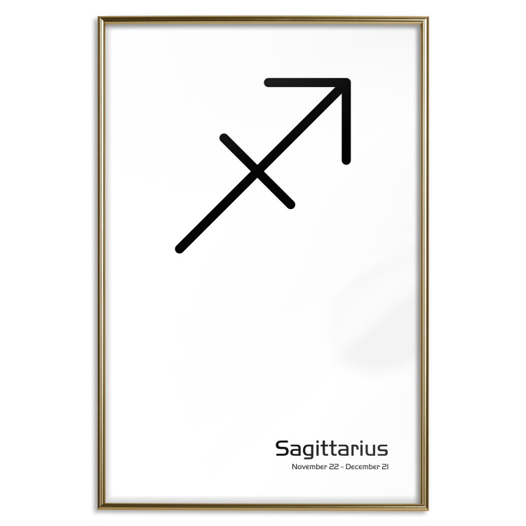 Poster Sagittarius - simple black and white composition with zodiac sign and text 117067 additionalImage 25