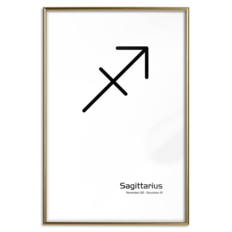 Poster Sagittarius - simple black and white composition with zodiac sign and text 117067 additionalImage 20