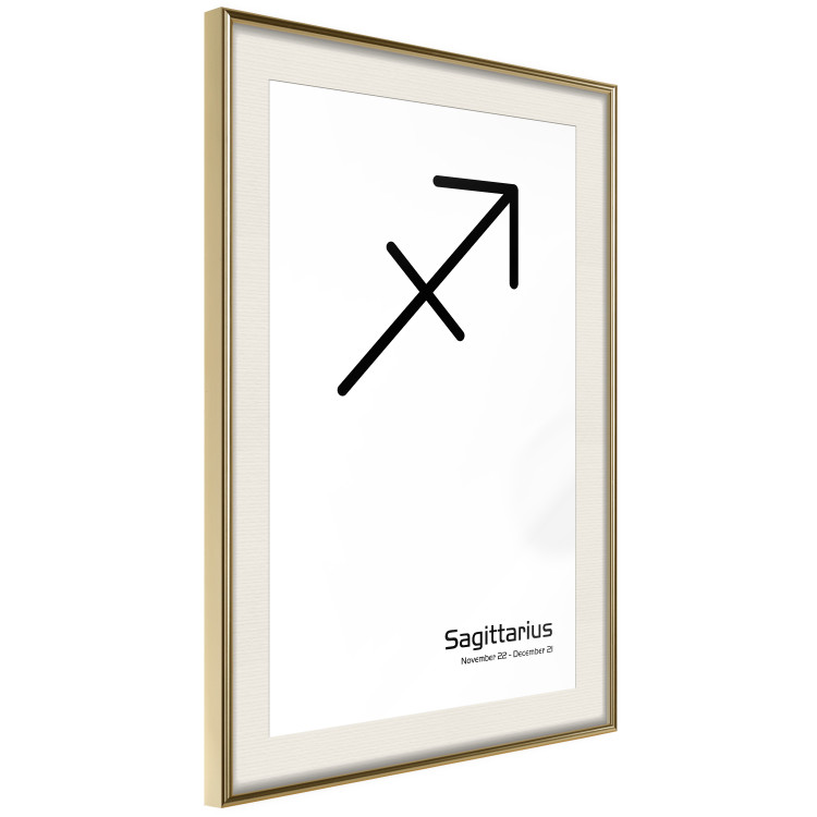 Poster Sagittarius - simple black and white composition with zodiac sign and text 117067 additionalImage 2