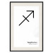 Poster Sagittarius - simple black and white composition with zodiac sign and text 117067 additionalThumb 23