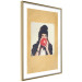 Poster Photo Portrait - figure of a young woman blowing a balloon against a cardboard background 117467 additionalThumb 8