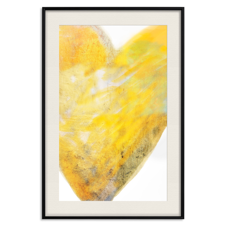 Wall Poster Sunny Heart - abstraction with a love symbol in shades of yellow 117767 additionalImage 18