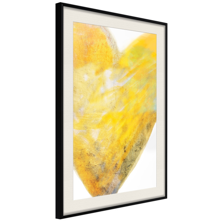 Wall Poster Sunny Heart - abstraction with a love symbol in shades of yellow 117767 additionalImage 3