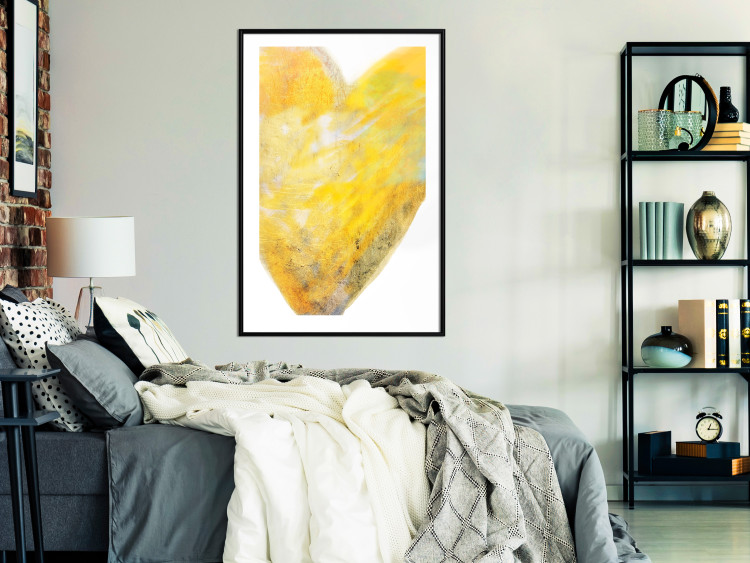 Wall Poster Sunny Heart - abstraction with a love symbol in shades of yellow 117767 additionalImage 4