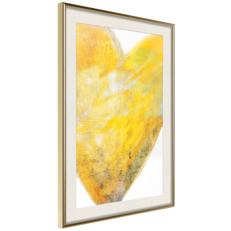 Wall Poster Sunny Heart - abstraction with a love symbol in shades of yellow 117767 additionalImage 2