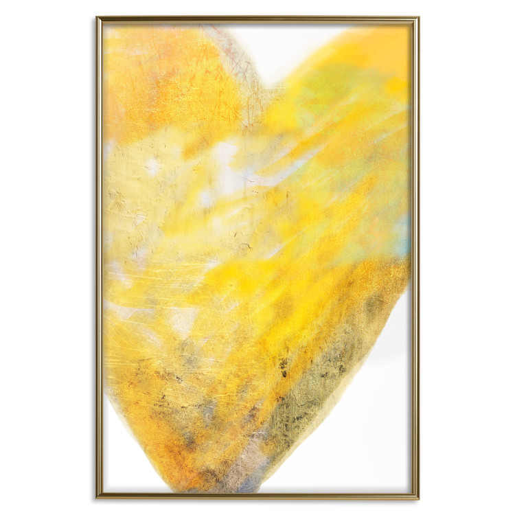Wall Poster Sunny Heart - abstraction with a love symbol in shades of yellow 117767 additionalImage 20