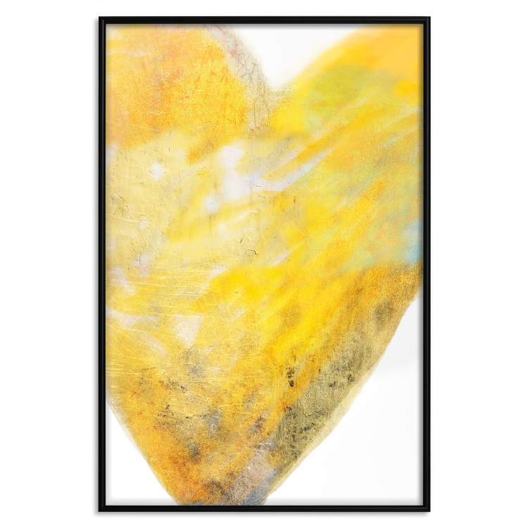 Wall Poster Sunny Heart - abstraction with a love symbol in shades of yellow 117767 additionalImage 24