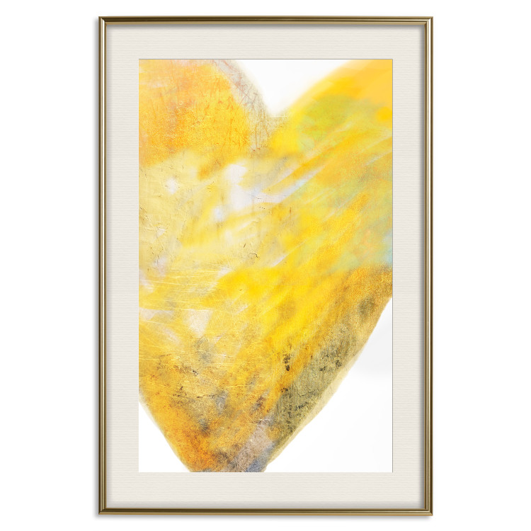 Wall Poster Sunny Heart - abstraction with a love symbol in shades of yellow 117767 additionalImage 19