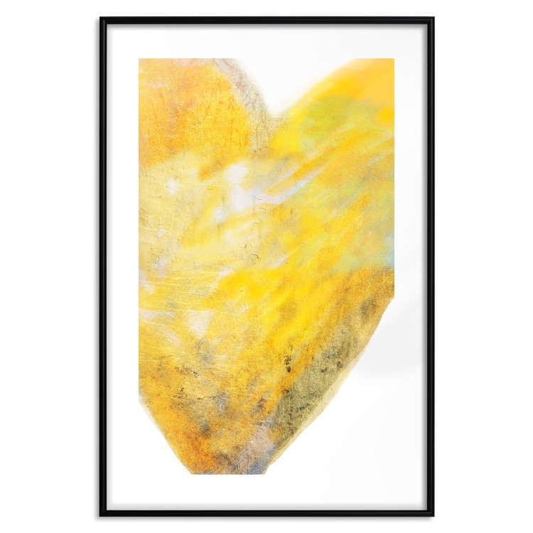 Wall Poster Sunny Heart - abstraction with a love symbol in shades of yellow 117767 additionalImage 17