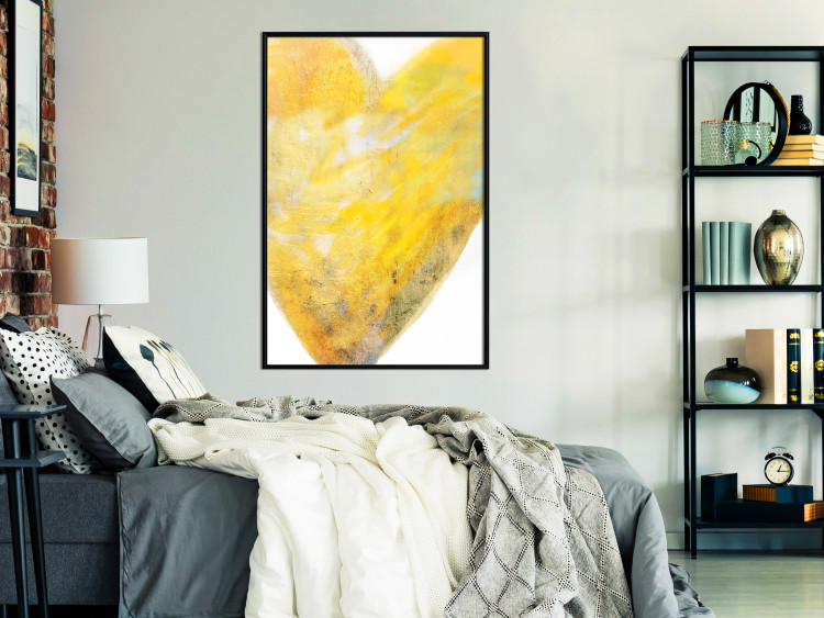 Wall Poster Sunny Heart - abstraction with a love symbol in shades of yellow 117767 additionalImage 5