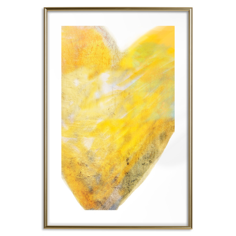 Wall Poster Sunny Heart - abstraction with a love symbol in shades of yellow 117767 additionalImage 16