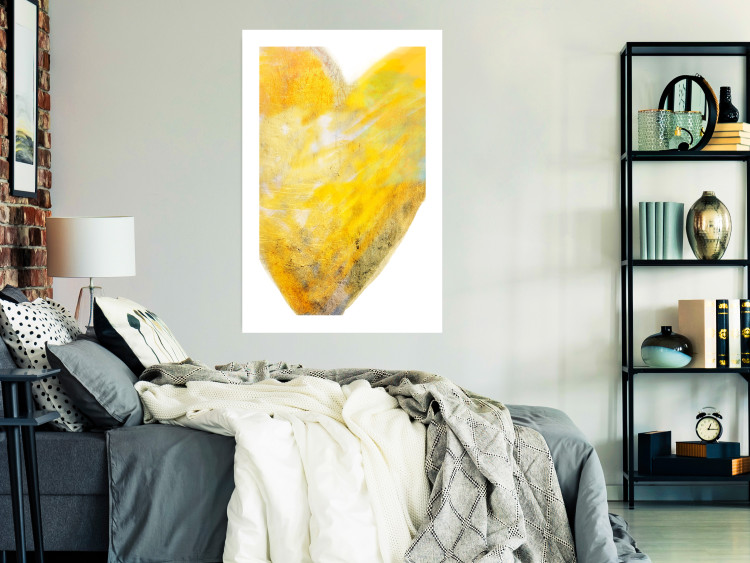 Wall Poster Sunny Heart - abstraction with a love symbol in shades of yellow 117767 additionalImage 2