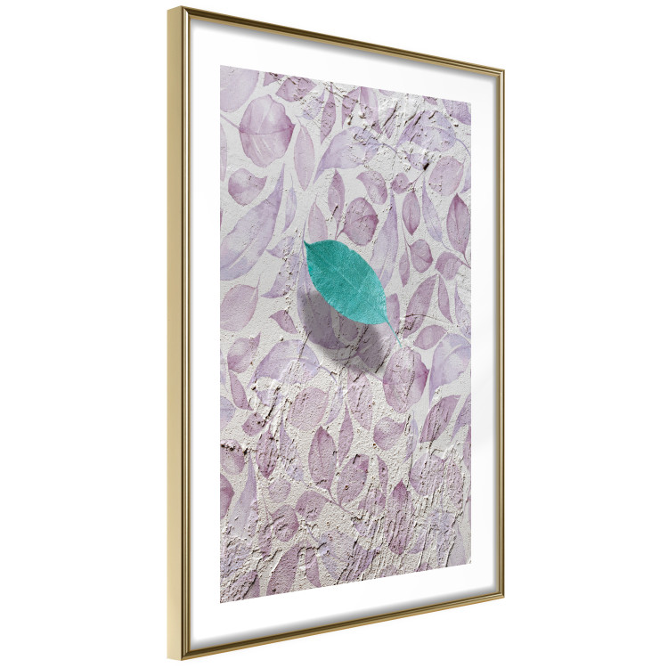 Wall Poster Whisper of Space - turquoise-pink botanical composition with leaves 118267 additionalImage 7