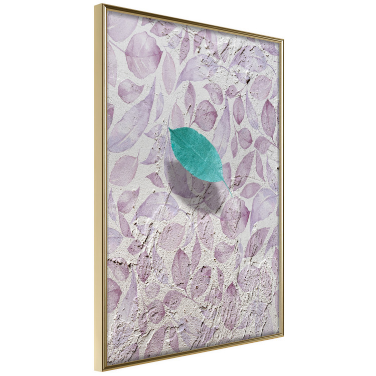 Wall Poster Whisper of Space - turquoise-pink botanical composition with leaves 118267 additionalImage 13