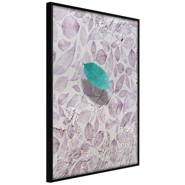 Wall Poster Whisper of Space - turquoise-pink botanical composition with leaves 118267 additionalImage 9