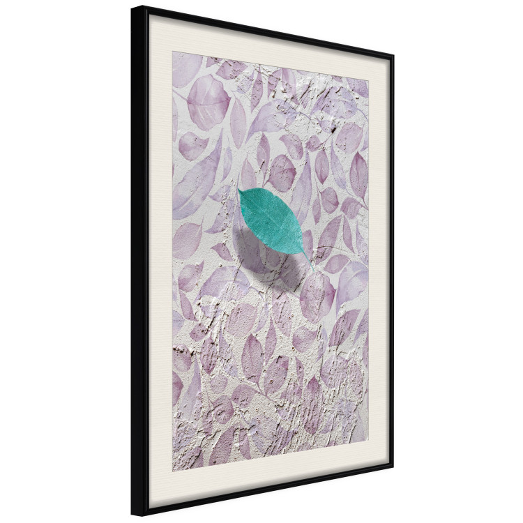 Wall Poster Whisper of Space - turquoise-pink botanical composition with leaves 118267 additionalImage 3