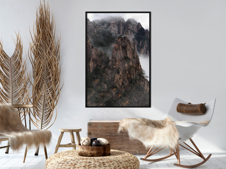 Poster High Mountains - landscape with a view of mountain peaks in dense fog 118467 additionalImage 5