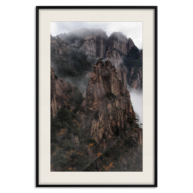 Poster High Mountains - landscape with a view of mountain peaks in dense fog 118467 additionalImage 18