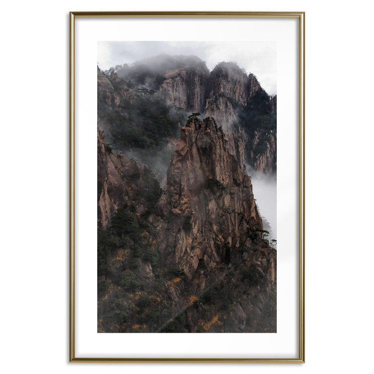 Poster High Mountains - landscape with a view of mountain peaks in dense fog 118467 additionalImage 16