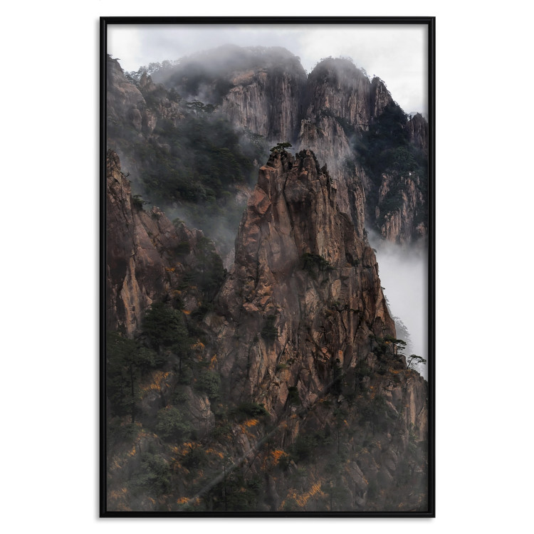 Poster High Mountains - landscape with a view of mountain peaks in dense fog 118467 additionalImage 24