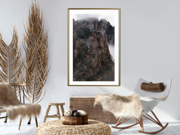 Poster High Mountains - landscape with a view of mountain peaks in dense fog 118467 additionalImage 15