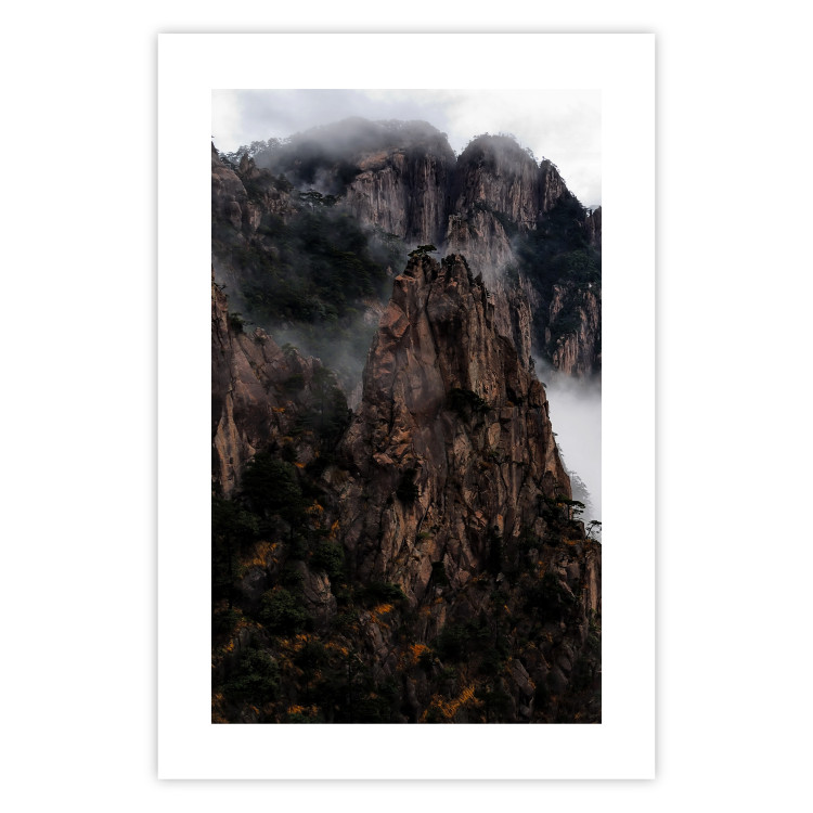 Poster High Mountains - landscape with a view of mountain peaks in dense fog 118467 additionalImage 25