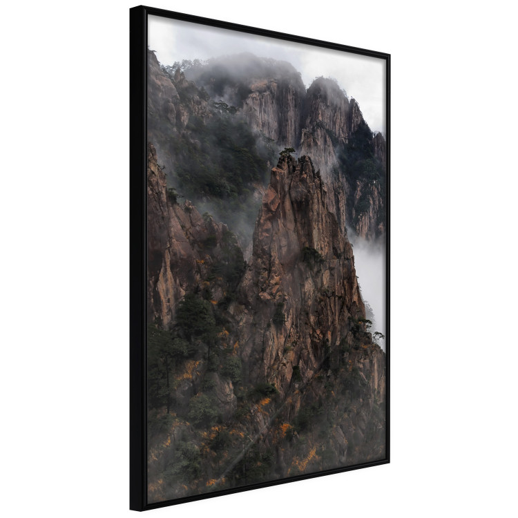 Poster High Mountains - landscape with a view of mountain peaks in dense fog 118467 additionalImage 12