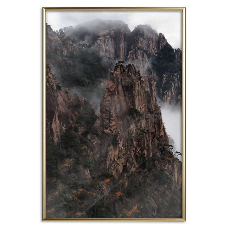 Poster High Mountains - landscape with a view of mountain peaks in dense fog 118467 additionalImage 20