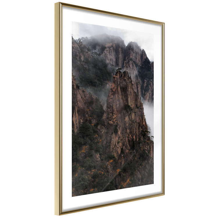 Poster High Mountains - landscape with a view of mountain peaks in dense fog 118467 additionalImage 8